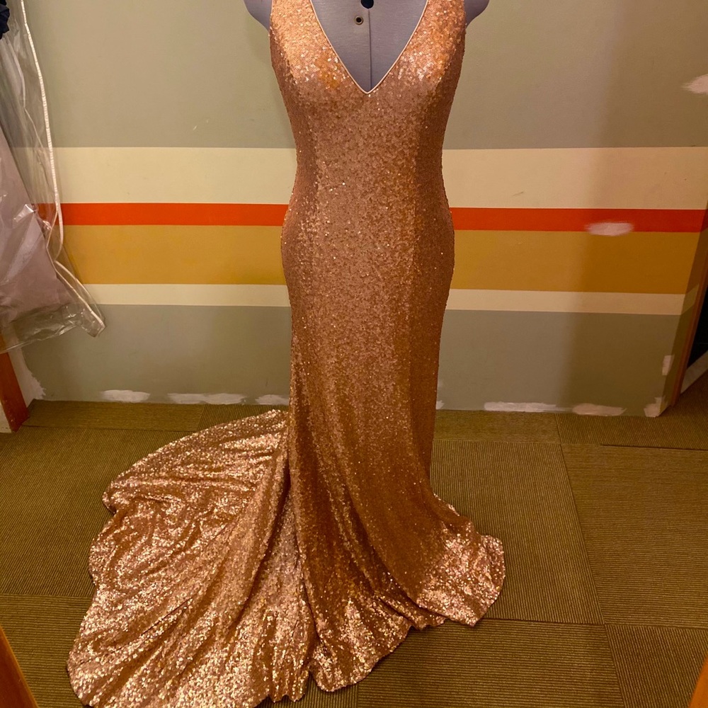 GLAM Rose Gold Evening Gown!